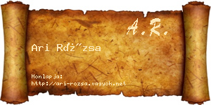 Ari Rózsa névjegykártya