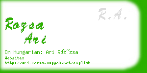 rozsa ari business card